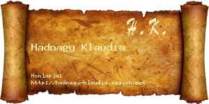 Hadnagy Klaudia névjegykártya