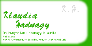 klaudia hadnagy business card